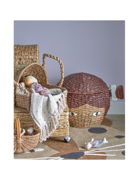 Cesta con Tapa LILL, Marrón, Fibra Natural - Bloomingville