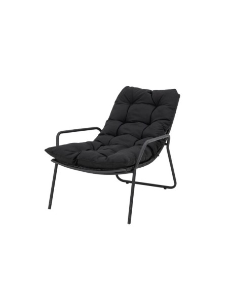 Tumbona con Taburete BOEL, Negro, Metal - Bloomingville