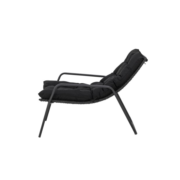 Tumbona con Taburete BOEL, Negro,... Tumbona con Taburete BOEL, Negro,...
