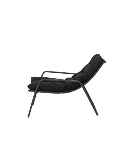 Tumbona con Taburete BOEL, Negro, Metal - Bloomingville