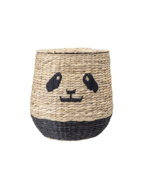 Cesta con Tapa YOUL, Jacinto de Agua Natural - Bloomingville