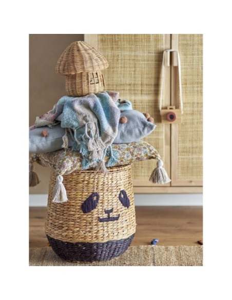 Cesta con Tapa YOUL, Jacinto de Agua Natural - Bloomingville