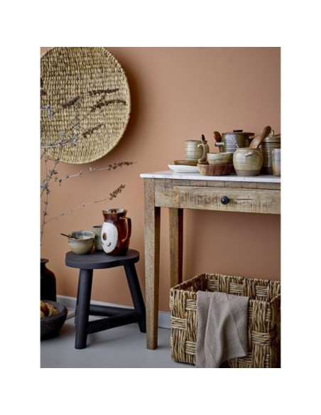 Taburete MALIE, Negro, Mango - Bloomingville