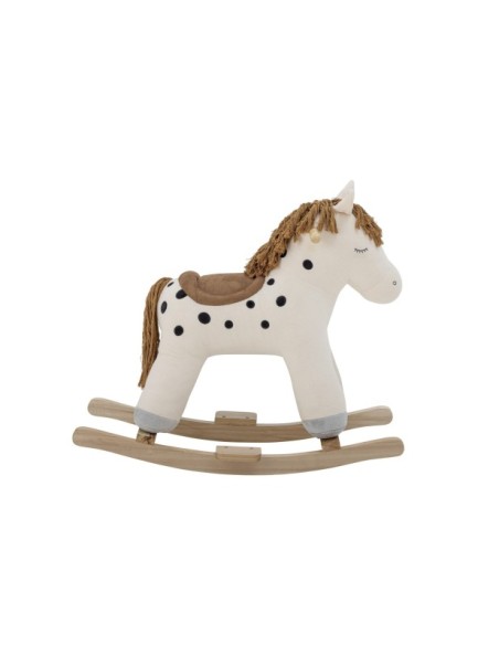 Juguete Mecedora Caballo MERLEN, Blanco, Poliéster - Bloomingville
