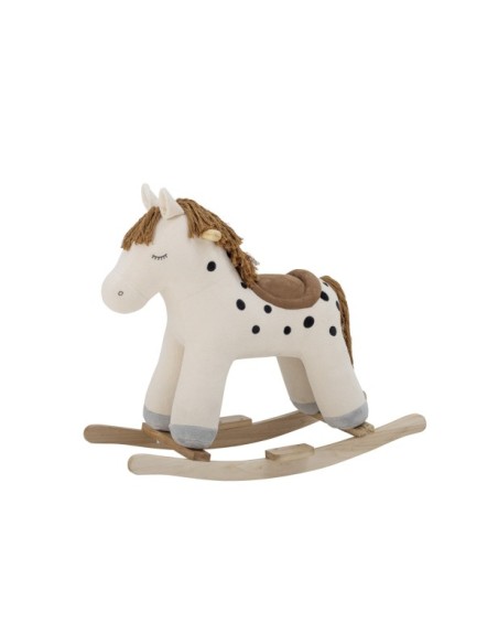Juguete Mecedora Caballo MERLEN, Blanco, Poliéster - Bloomingville