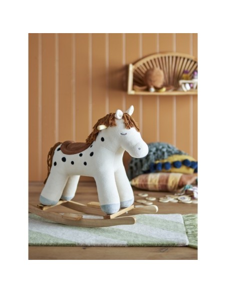Juguete Mecedora Caballo MERLEN, Blanco, Poliéster - Bloomingville