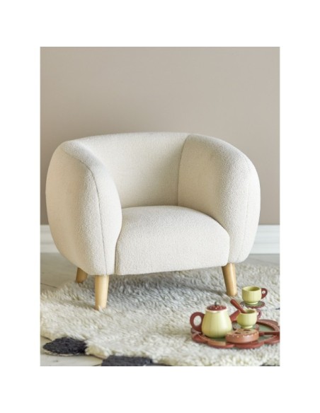 Butaca CADE, Blanco, Poliéster - Bloomingville