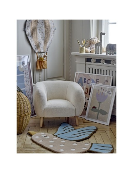 Butaca CADE, Blanco, Poliéster - Bloomingville