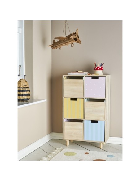 Estantería con Cajones CALLE, Paulonia Natural - Bloomingville