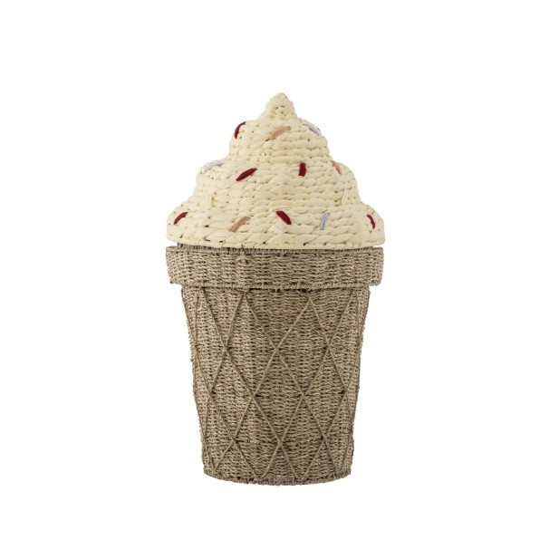 Cesta con Tapa CILLIE, Jacinto de Agua Natural - Bloomingville