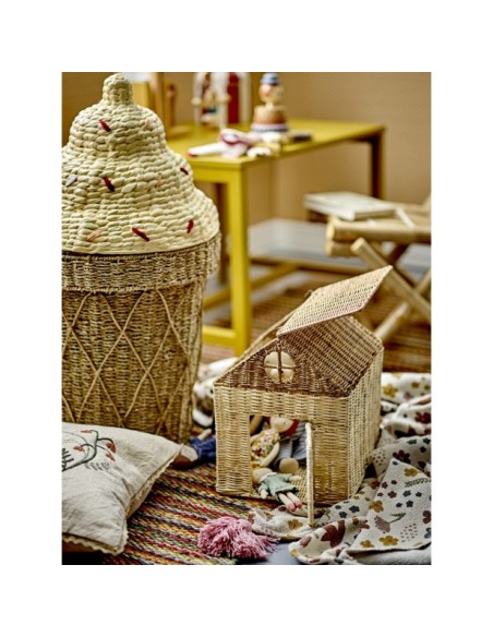 Cesta con Tapa CILLIE, Jacinto de Agua Natural - Bloomingville