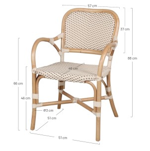 Silla DANICA, ratán natural 2