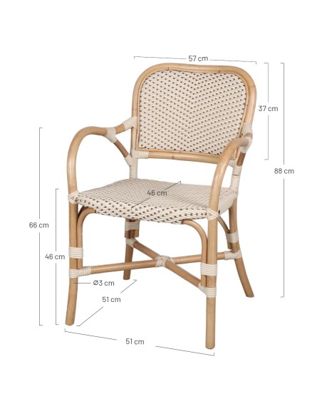 Silla DANICA, ratán natural
