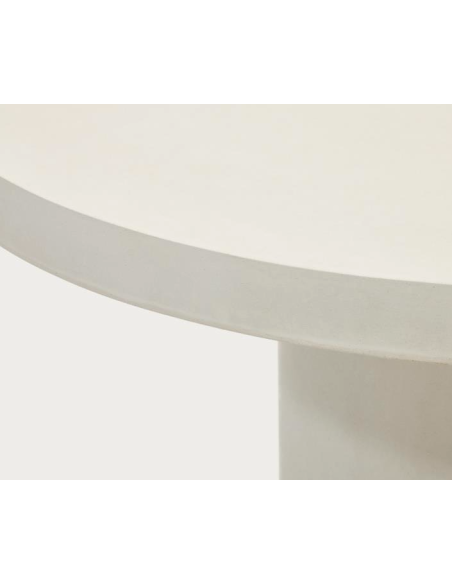 Mesa redonda Aiguablava Ø120cm cemento blanco - Kave Home