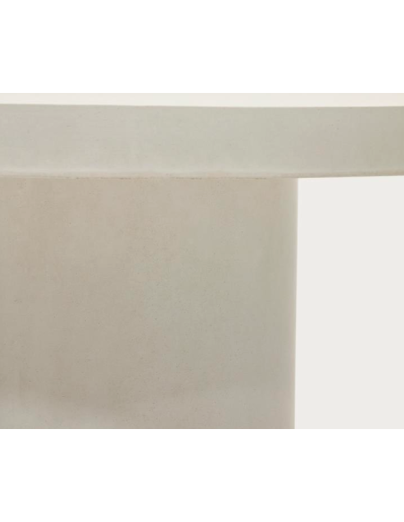 Mesa redonda Aiguablava Ø120cm cemento blanco - Kave Home