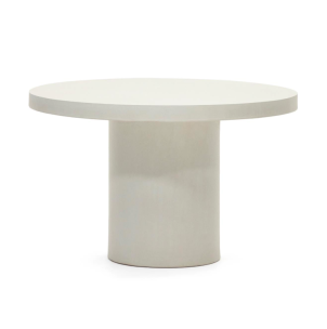 Mesa redonda Aiguablava Ø120cm cemento blanco - Kave Home