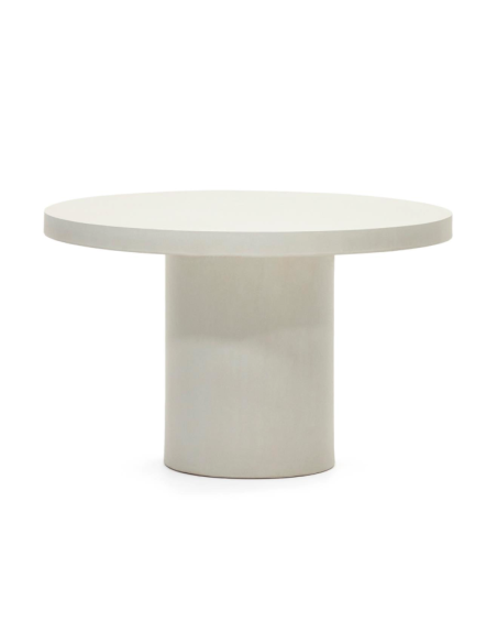 Mesa redonda Aiguablava Ø120cm cemento blanco - Kave Home