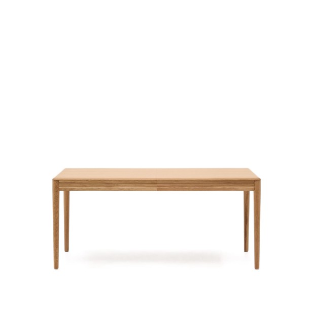 Mesa extensible Lenon chapa y madera maciza de roble FSC MIX Credit natural 160(200)x90 cm