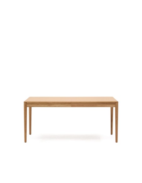 Mesa extensible Lenon chapa y madera maciza de roble FSC MIX Credit natural 160(200)x90 cm