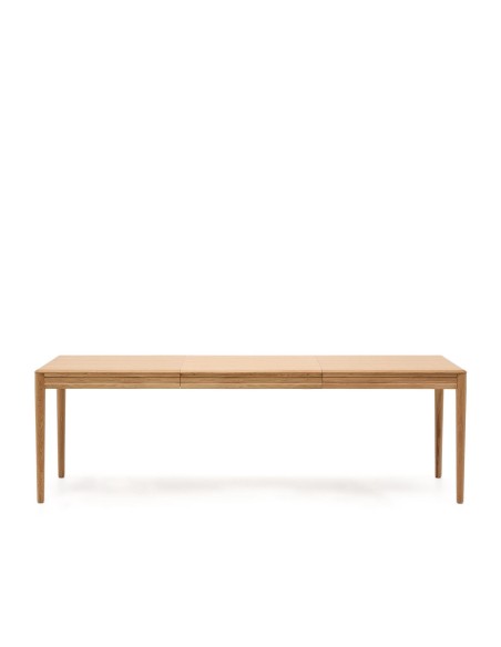 Mesa extensible Lenon chapa y madera maciza de roble FSC MIX Credit natural 160(200)x90 cm