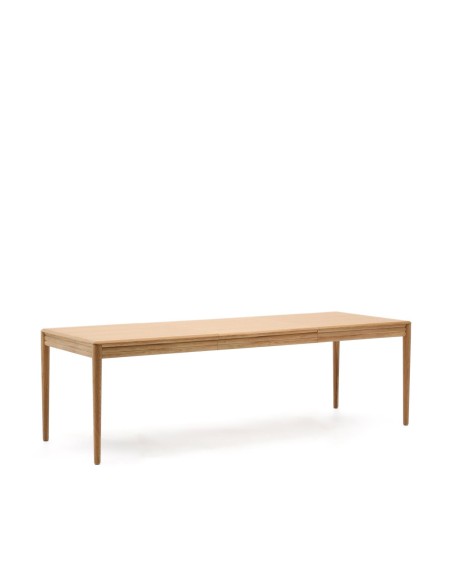 Mesa extensible Lenon chapa y madera maciza de roble FSC MIX Credit natural 160(200)x90 cm