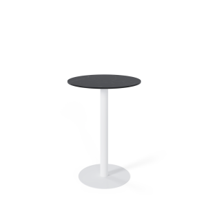 Mesa Alta Ext ANNE Ø70x96cm, Porcelánico Negro/Metal Blanco - Vackart