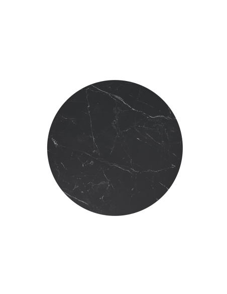 Mesa Alta Exterior ANNE Ø70x96 cm, Porcelánico Negro / Metal Blanco