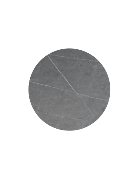 Mesa Alta Exterior ANNE Ø70x96 cm, Porcelánico Gris / Metal Blanco