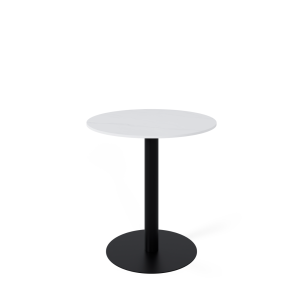 Mesa Exterior ANNE Ø70x75 cm, Porcelánico Blanco/Metal Negro - Vackart