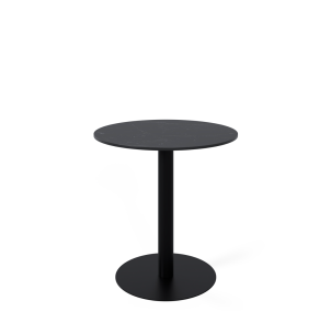 Mesa Exterior ANNE Ø70x75 cm, Porcelánico Negro/Metal Negro - Vackart