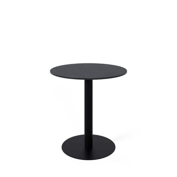 Mesa Exterior ANNE Ø70x75 cm, Porcelánico Negro/Metal Negro - Vackart