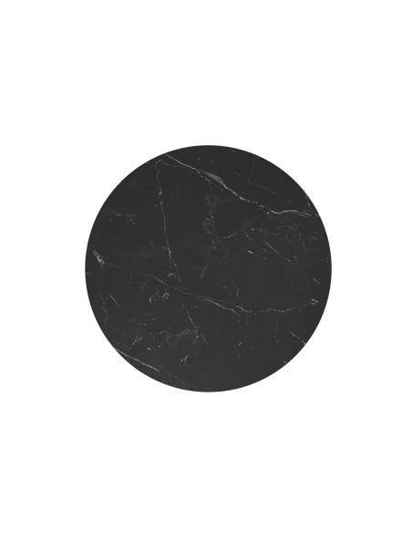 Mesa Exterior ANNE Ø70x75 cm, Porcelánico Negro / Metal Negro