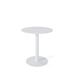 Mesa Exterior ANNE Ø70x75cm, Porcelánico Blanco/Metal Blanco - Vackart