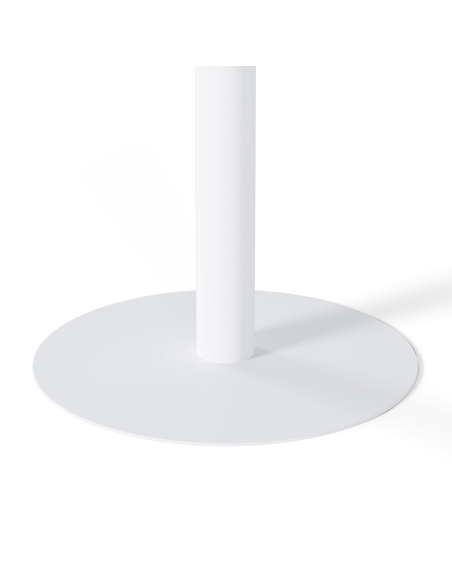 Mesa Exterior ANNE Ø70x75 cm, Porcelánico Blanco / Metal Blanco