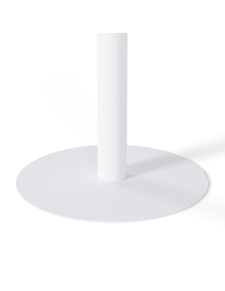 Mesa Exterior ANNE Ø70x75 cm, Porcelánico Negro / Metal Blanco