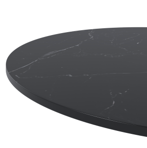 Mesa Exterior ANNE Ø70x75cm, Porcelánico Negro/Metal Blanco - Vackart 2