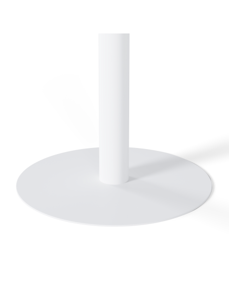 Mesa Exterior ANNE Ø70x75 cm, Porcelánico Gris / Metal Blanco