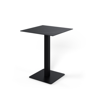 Mesa Alta Ext HELLE 70x70x96 cm, Porcelánico Negro/Metal Negro-Vackart