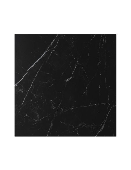 Mesa Alta Exterior HELLE 70x70x96 cm, Porcelánico Negro / Metal Negro