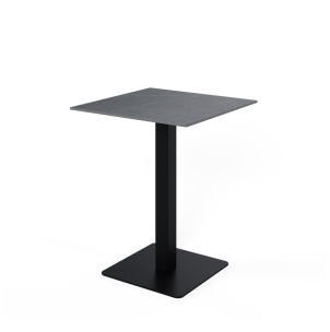Mesa Alta Ext HELLE 70x70x96 cm, Porcelánico Gris/Metal Negro -Vackart