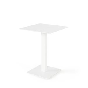 Mesa Alta Ext HELLE 70x70x96 cm, Porcelánico Blanco / Metal - Vackart