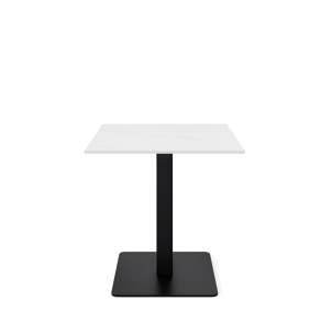 Mesa Ext HELLE 70x70x75 cm, Porcelánico Blanco / Metal Negro - Vackart