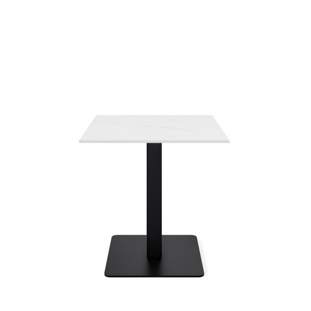 Mesa Ext HELLE 70x70x75 cm, Porcelánico Blanco / Metal Negro - Vackart