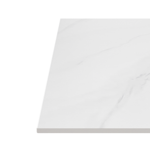 Mesa Ext HELLE 70x70x75 cm, Porcelánico Blanco / Metal Negro - Vackart 2