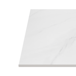 Mesa Ext HELLE 70x70x75 cm, Porcelánico Blanco / Metal Blanco - Vackart 2