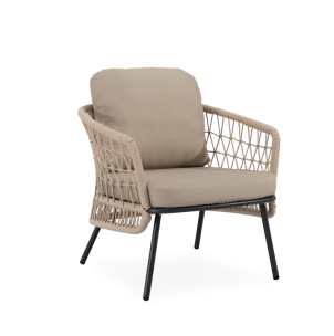 Conjunto Jardín IDA 4P/Sofá+Sillones+Mesa Centro, Beige/Negro- Vackart 2