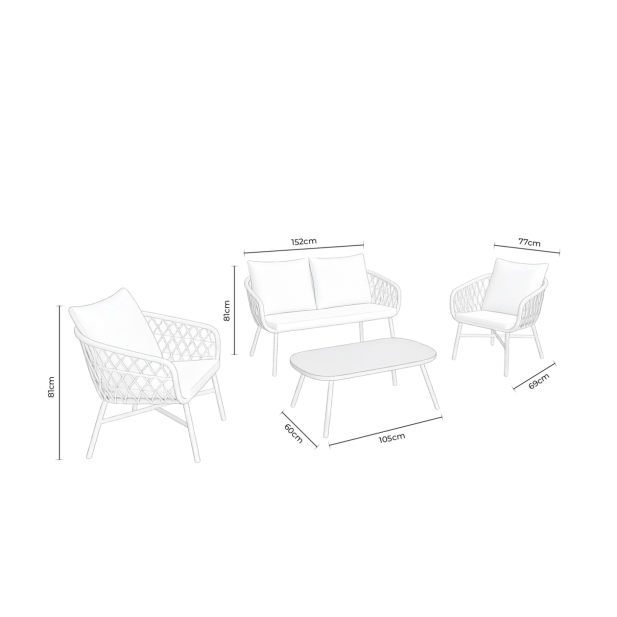 Conjunto de Jardín NYDE 4 Piezas /... Conjunto de Jardín NYDE 4 Piezas /...