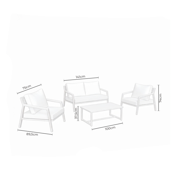 Conjunto de Jardín NEO 4 Piezas /... Conjunto de Jardín NEO 4 Piezas /...