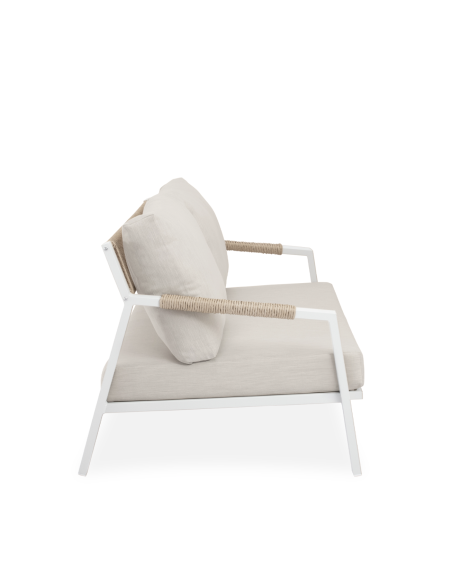 Conjunto de Jardín NEO 4 Piezas / Sofá + Sillones + Mesa de Centro / Blanco