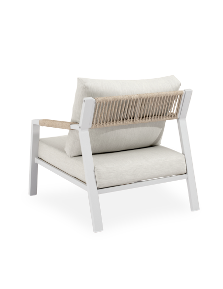 Conjunto de Jardín NEO 4 Piezas / Sofá + Sillones + Mesa de Centro / Blanco